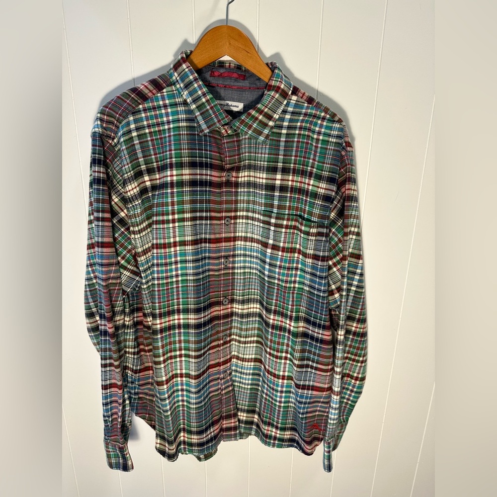 Men’s Tommy Bahama Fore-Shore Flannel long-sleeve button-up shirt. Large.